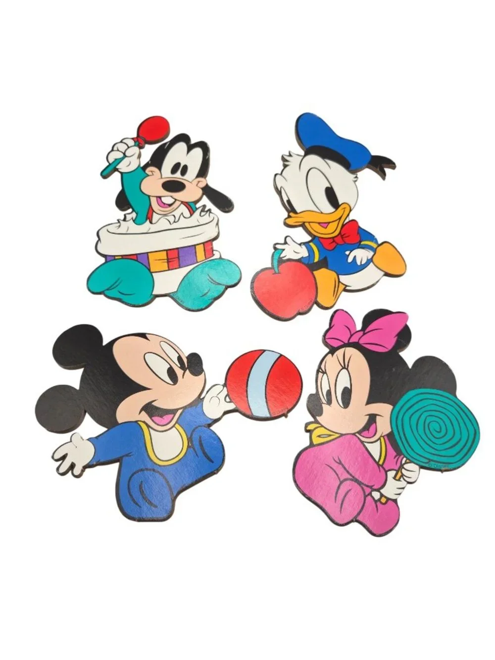 Disney Baby Characters Fiberboard Wall Decor Set Of 4 Mickey Minnie Donald Goofy